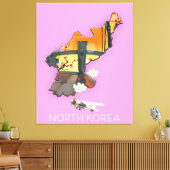 Nordkorea-Reisekarte Leinwanddruck (Insitu (Wohnzimmer))