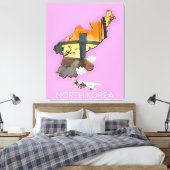 Nordkorea-Reisekarte Leinwanddruck (Insitu (Schlafzimmer))