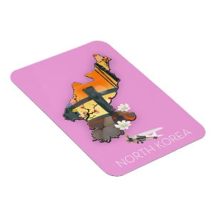 Nordkorea-Reisekarte Magnet
