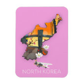 Nordkorea-Reisekarte Magnet (Vertikal)
