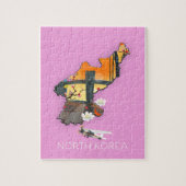 Nordkorea-Reisekarte Puzzle (Vertikal)