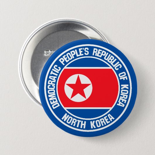Nordkorea-Runde Button (Vorne & Hinten)