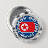 Nordkorea-Runde Button (Vorne & Hinten)