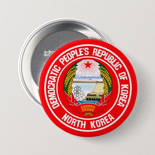 Nordkorea-Runde Button (Vorne & Hinten)