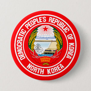 Nordkorea-Runde Button