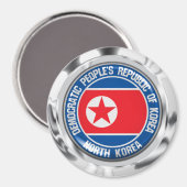 Nordkorea-Runde Magnet (Vorderseite/Rückseite)