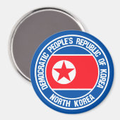 Nordkorea-Runde Magnet (Vorderseite/Rückseite)