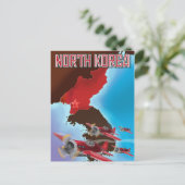 Nordkorea Vintage Reiseplakat. Postkarte (Stehend Vorderseite)