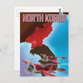 Nordkorea Vintage Reiseplakat. Postkarte (Vorne/Hinten)