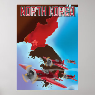 Nordkorea Vintage-Reiseposter. Poster