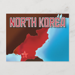 Nordkorea Vintage Reiseposter. Postkarte