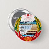 Nordkorea-Wappen Button (Vorne & Hinten)