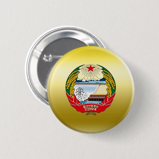 Nordkorea-Wappen Button (Vorne & Hinten)