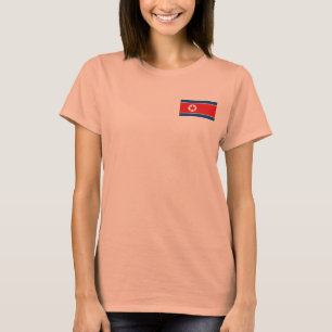 Nordkoreaflaggen- und -karten-DK-T - Shirt