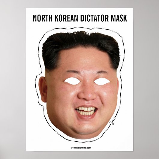 nordkoreanische Diktator-Maske Poster (Vorne)
