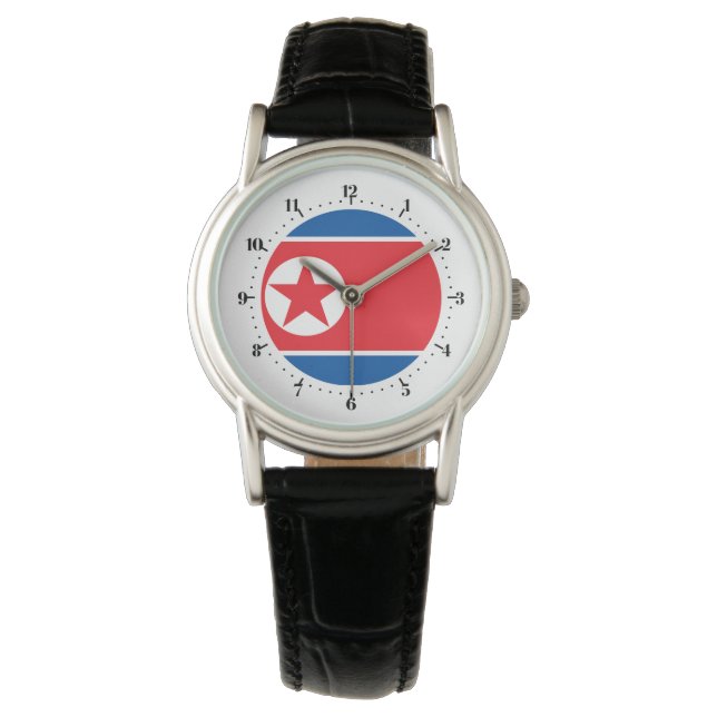 Nordkoreanische Flagge Armbanduhr (Vorderseite)