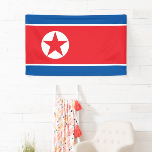 Nordkoreanische Flagge Banner (Insitu)
