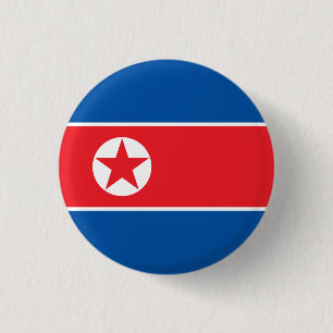 Nordkoreanische Flagge, Flagge Nordkoreas Button