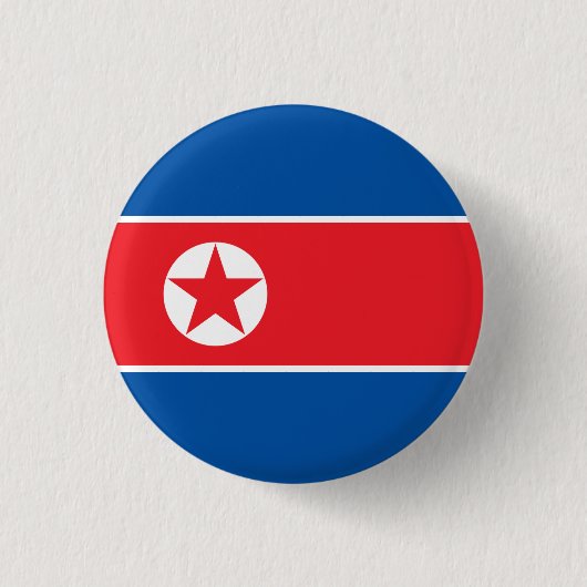 Nordkoreanische Flagge, Flagge Nordkoreas Button (Vorderseite)