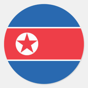 Nordkoreanische Flagge, Flagge Nordkoreas Runder Aufkleber