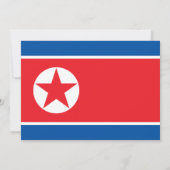 Nordkoreanische Flagge, Flagge von Nordkorea Hochz Einladung (Rückseite)