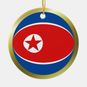 Nordkoreanische Flaggenverzierung Keramikornament