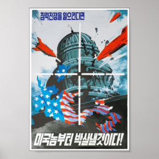 Nordkoreanische Propaganda-Bomben weg Poster