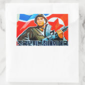 Nordkoreanische Soldaten-Propaganda Rechteckiger Aufkleber (Tasche)