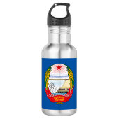 Nordkoreanischer Emblem-Papierbecher Edelstahlflasche (Vorderseite)