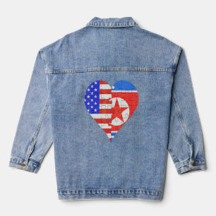 Nordkoreanisches Flaggenherz Jeansjacke