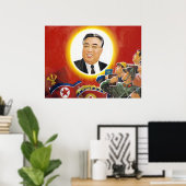 Nordkoreanisches Kim il Sung Propaganda Poster (Heimbüro)