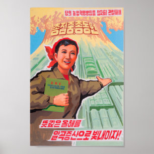 Nordkoreanisches Propaganda-Plakat - Poster