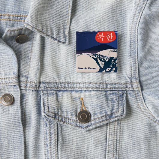 Nordkoreanisches Reiseplakat Button (Beispiel)