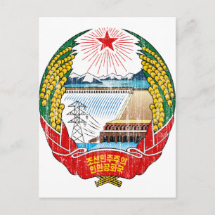 Nordkoreas Wappen Postkarte
