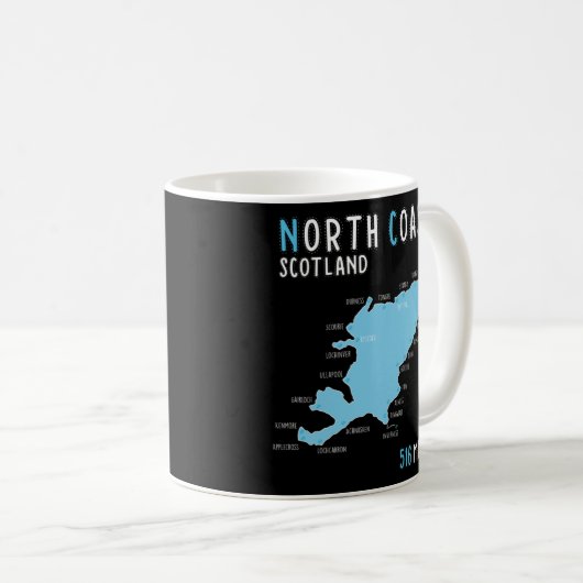 Nordküste 500 Fahrweg Karte Schottland NC500 Kaffeetasse (VorderseiteRechts)