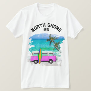 Nordküste Oahu Hawaii Rosa Vintage Van T-Shirt