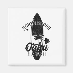 Nordküste Oahu Hawaii Surfbrett Surfen Surfer  Magnet
