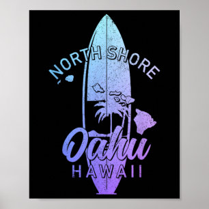 Nordküste Oahu Hawaii Surfbrett Surfen Surfer  Poster
