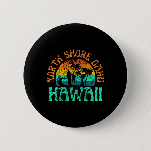 Nordküste Oahu Hawaii Surfstrand Surfer Wellen Gi Button (Vorderseite)