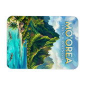 Nordküste von Moorea Französisch-Polynesien Magnet (Horizontal)