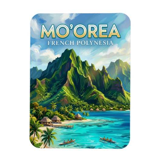 Nordküste von Moorea Französisch-Polynesien Magnet (Vertikal)