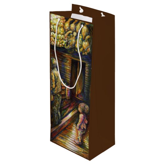 Nördlich des Zirkus Geschenktüte Für Weinflaschen (Rückseite Schrägansicht)