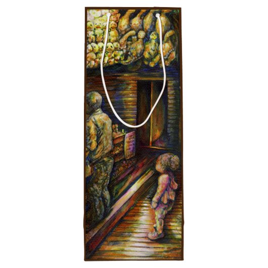 Nördlich des Zirkus Geschenktüte Für Weinflaschen (Rückseite)