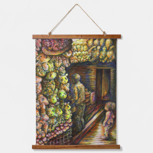 Nördlich des Zirkus Wandteppich Mit Holzrahmen