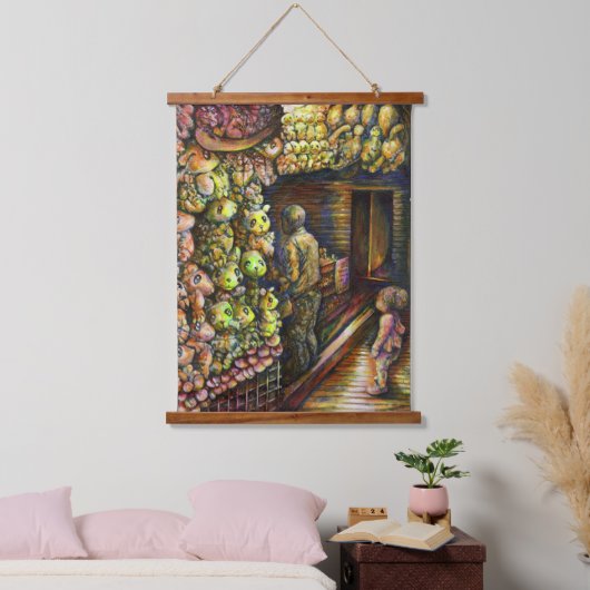 Nördlich des Zirkus Wandteppich Mit Holzrahmen (Schlafzimmer)