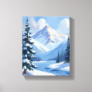 Nördliche Gipfel Winterliche Berglandschaft Gema Leinwanddruck