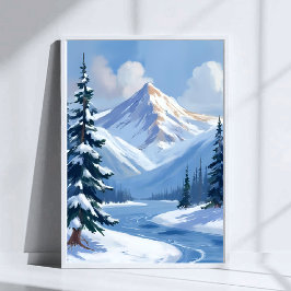 Nördliche Gipfel | Winterliche Berglandschaft Gema Poster