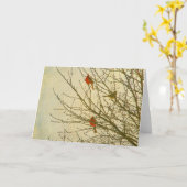 Nördliche Kardinäle in einem Baum Karte (Gelbe Blume)