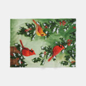 Nördliche Kardinäle und Holly Berries Fleecedecke (Vorderseite (Horizontal))