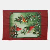 Nördliche Kardinäle und Holly Red Küchentuch (Horizontal)